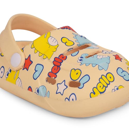 Image of Liberty Lucy&Luke SANDWALK Kids Clogs for Boys & Girls | Lightweight Slip-On Clogs - Beige & Blue | Durable & Soft EVA Sole | Comfortable & Breathable Sandals for Walking - Cushioned Footbed