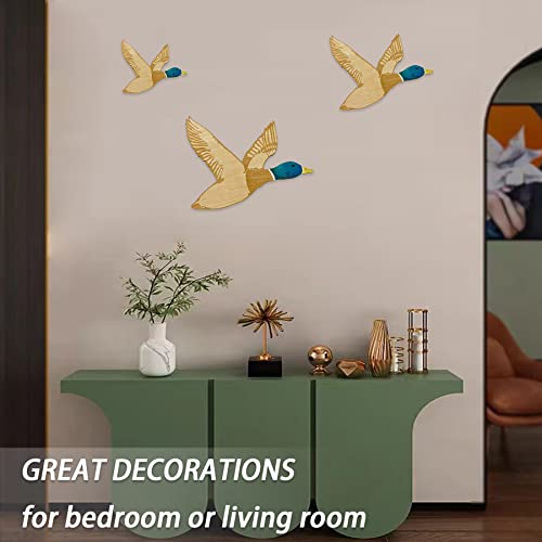 Midrean 3 Pcs Wooden Ducks Wall Decor For Bedroom Rustic Farm Carved Wood Wall Art For Home Living Room Kitchen Office Decorations #TOP4
