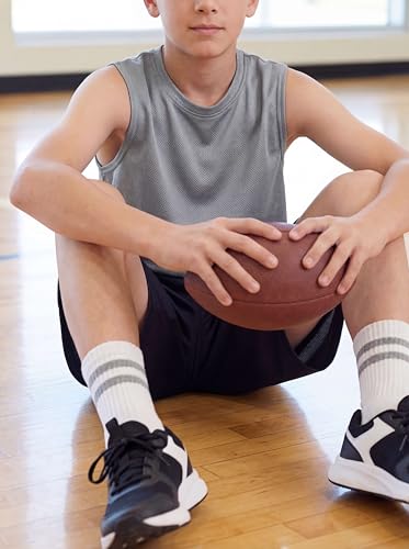 Image of Real Essentials 5 Pack: Boys Mesh Active Tank Tops Athletic Workout Sleeveless Muscle Basketball Sports Dry Fit Teen