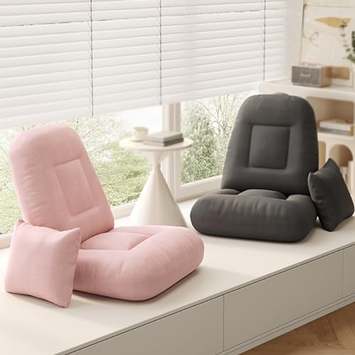 Chaise de sol pliante en mousse à mémoire de forme rose réglable - 2
