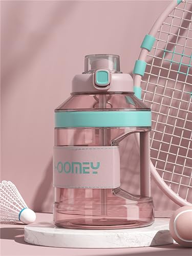 Pichet de bouteille d'eau rose de grande capacité pour le sport et le fitness