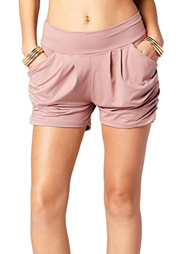 Premium ultra soft harem high waisted shorts for women with pocke…