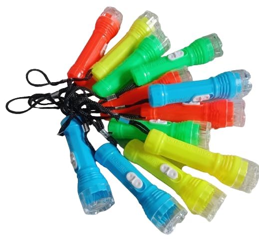 NOVITASH(Pack of 6 Pcs Mini Small Plastic Torch with Lanyard for Kids/Plastic LED Flashlight Beautiful Attractive Good Gift Item/Torch for Kids Playing/Easy for Small Hands to Grip-image-1