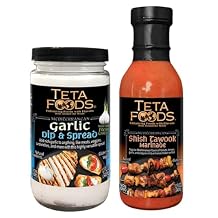 Teta Foods Assorted Selection of Middle Eastern Garlic Sauce and Shish Tawook Marinade 1 Garlic, 1 Tawook