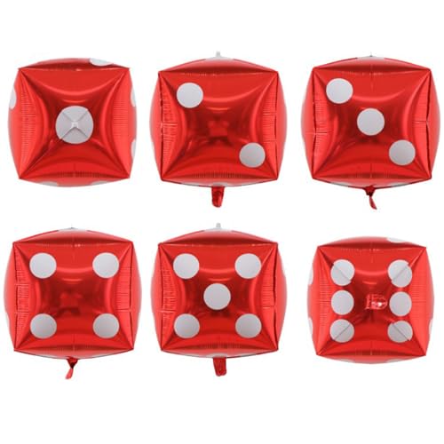 Grandi palloncini a forma di dado, 30,5 cm, decorazioni per feste, dadi gonfiabili 4D in alluminio Mylar per serate di gioco a Las Vegas, compleanno, laurea, ballo di fine anno, forniture per feste
