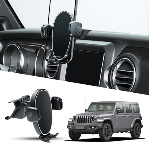 Phone Mount for Jeep Wrangler - Gladiator 2018-2023, Car Phone Holder for Dashboard - 360° Rotatable & Adjustable - Hands Free Cellphone Automobile Cradle, Car Interior Accessories for Jeep Wrangler