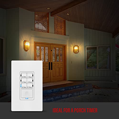 Image of ENERLITES 12-Hour Neutral Timer Switch for Patio, Path, Porch Lights