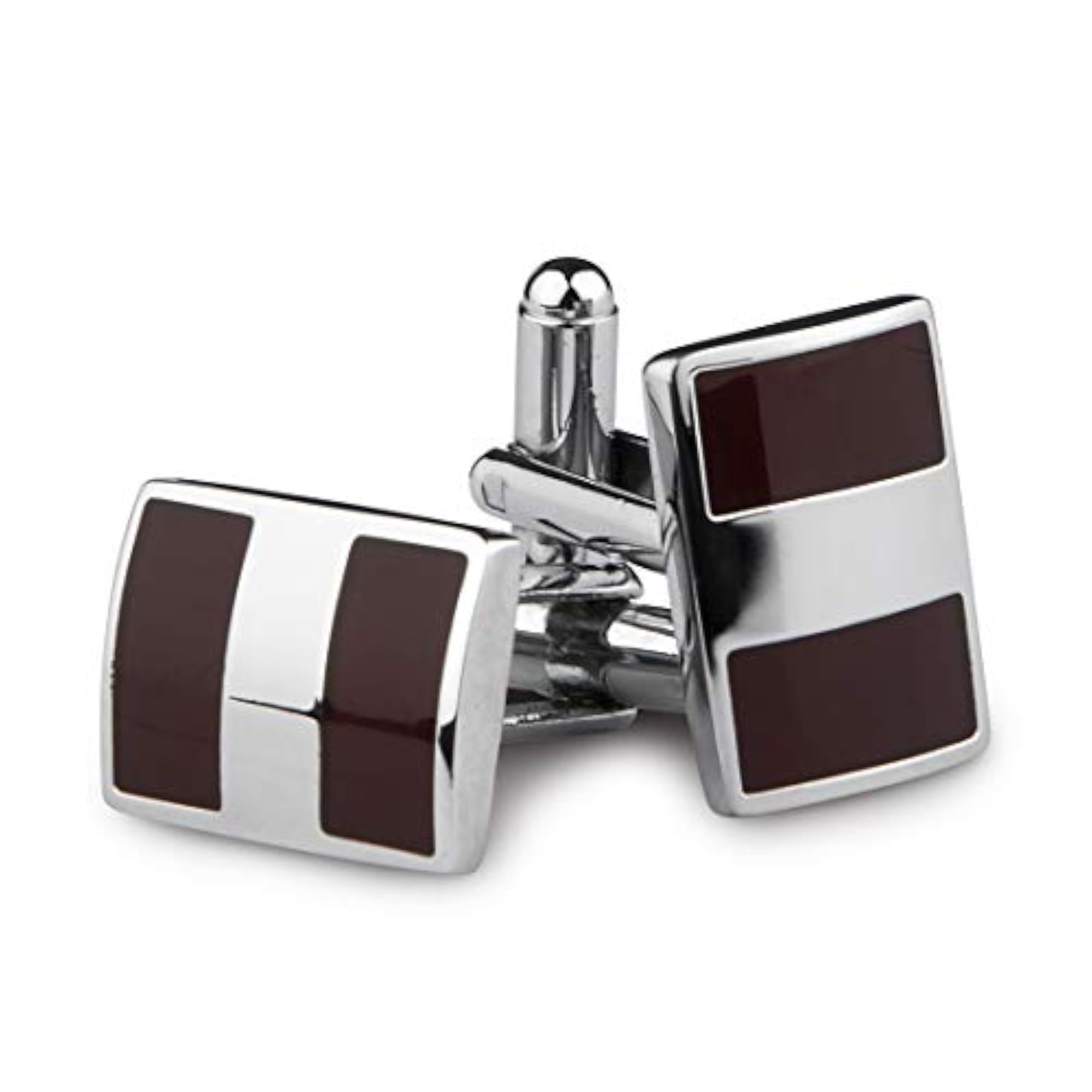 Men's Embellished Brown Cufflinks, Stylish Accessory