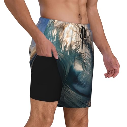 Beautiful Ocean Waves Print Men Stylish Functionality Swim Trunks Breathable Beach Shorts Surfing Gym Fishing3