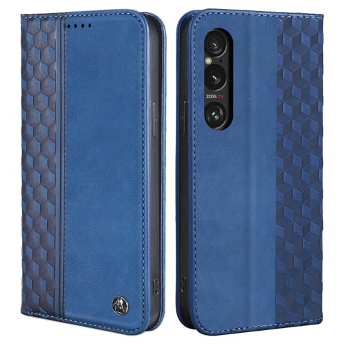 CXTCASE Funda Sony Xperia 1 Vi, Funda Tapa Libro Movil Carcasa PU Cuero para Sony Xperia 1 Vi, Tipo Libro Flip Wallet Case, Azul