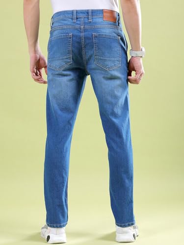 Image of THE INDIAN GARAGE CO Men Slim Fit Solid Mid-Rise Jeans