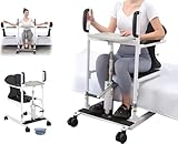 Patientenlift-Transferstuhl, hydraulischer Patientenlift-Rollstuhl für zu Hause, Rollstuhl für das Badezimmer am Bett mit 180°-Sitzteilung für Pflegekräfte, Seniorenwohnungen