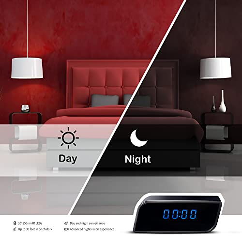 Etlin 2023 Upgrade Camera Detector Wifi Hd 1080P Security Camera Alarm Clock Surveillance Camera With Motion Detection And Night Vision, For Home Warehouse Office Bedroom #TOP2