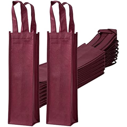 Dasofine 20pcs Reusable Wine Bags, 4”x 3.5”x 13.8” Wine Gift Bag, Non-Woven Fabric Wine Bags for Wine Bottles Gifts, Wine Bottle Gift Bags with Handle for Party, Wedding Cover