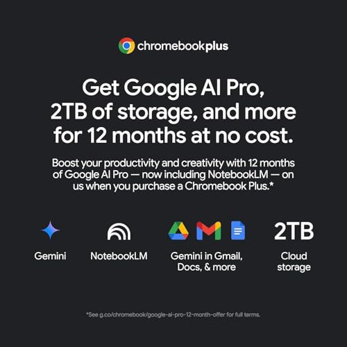 Image of ASUS Chromebook Plus CX34 Touchscreen Laptop Intel i5-1335U - 8GB RAM 128GB+128G SSD+2TB Cloud Storage -14inch FHD Display -HDMI USB C -Goole AI Laptop School Students Kids 8-12
