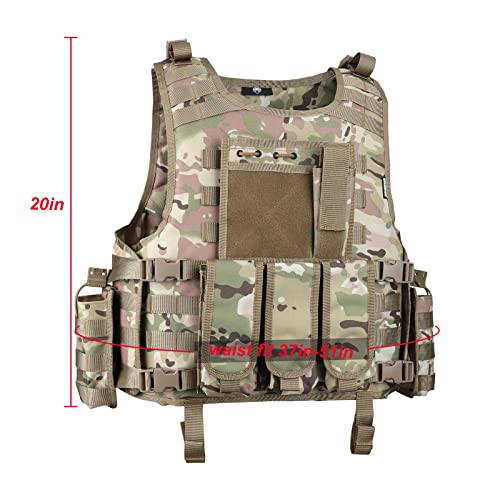 Mgflashforce Tactical Airsoft Vest Adjustable Modular Paintball Vest (Cp) #TOP2