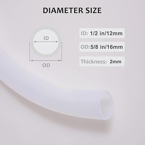 Miniatura 2 de Feelers Tubo de látex de silicona flexible, diámetro interior de 12 pulgada  58 pulgadas de diámetro exterior altamente elástico, tubo de vinilo