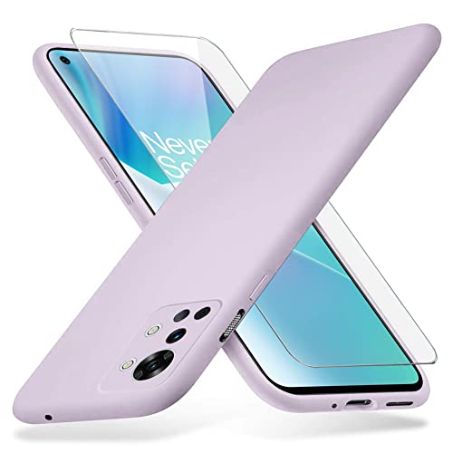 Richgle Compatibile con Cover OnePlus Nord 2T 5G & Pellicola Vetro Temperato, Sottile Silicone Morbido TPU Custodia Cover Case Compatibile con OnePlus Nord 2T 5G - Viola Chiaro RG81676