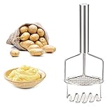 ★ Material Premium: Nuestro machacador de papas está hecho de acero inoxidable de alta calidad, mano de obra fina. La superficie está forjada, es inodoro, no es corrosiva, no es tóxica para los alimentos, no está deformada, lo que garantiza que usted y su familia puedan comer alimentos seguros y saludables.