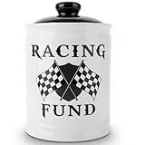 Cottage Creek Jars | Racing Fund Piggy Bank, Ceramic Money Bank Storage Jar, Race Car Gift Ideas for Men, Teen Boys, Dad, Women | Ideal for Motorcycle, Dirt Bike, Drag Car, Motorcross and Race Lovers