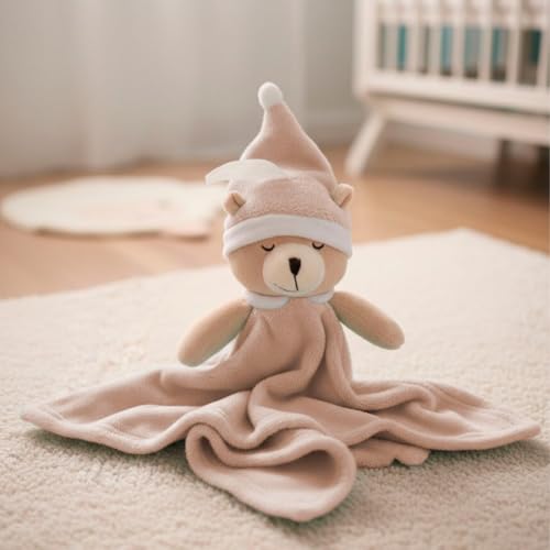 Naninha Coberta Pelucia Soft Infantil Para Bebês Crianças Babador Fofinho Tecido Macio Presente Chá de Bebe Premium (Nude)