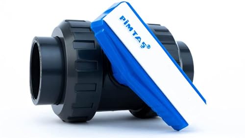 Generisch Valvola a sfera in PVC, 50 mm, serie Pimtas, manicotto adesivo x manicotto adesivo, grigio