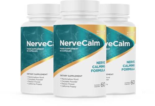 Nature’s NutriWave NerveCalm – Natural Calm Supplement | Herbal Blend with Passion Flower, Prickly Pear & California Poppy | Vegan Capsules, Non-GMO, 3 Month Supply | Made in USA