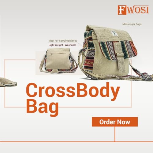 hemp bag Boho Natural Mini Crossbody Bag, 5 Pockets, Tree of Life Embroidered, Travel Bag3