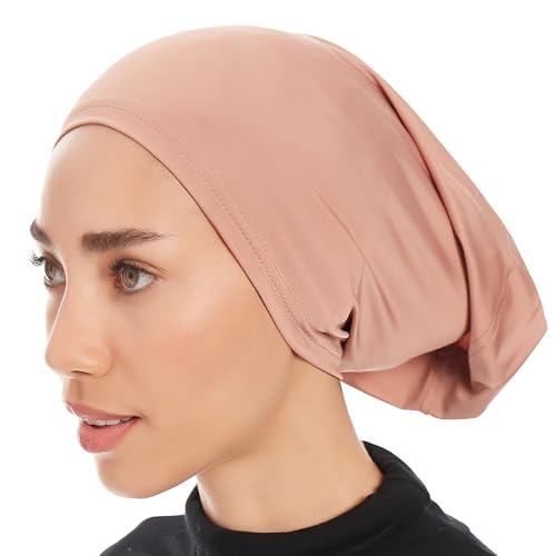 Ayisah Hijab Caps Underscarf for Women – Cocoa Hijab Cap Underscarf Turban Dreadlocks Tube – Muslim Accessories Headscarf Wrap - Islamic Hajib Headwrap Tube Fashion Solid Color (Cocoa)