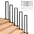 Iron Indoor Stair Railing, U-Shaped Handrails for Indoor Stairs, Modern U Metal Stair Handrail Indoor, Individual Non-Slip Hand Rails for Outdoor Steps, Staircase Handrails (Black A, 95cm)
