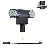 Microphone for Gopro, gopro accessories External Stereo Microphone 3.5 mm Mini USB Mic Adapter Cable for GoPro Hero 3 3+ 4 Action Camera