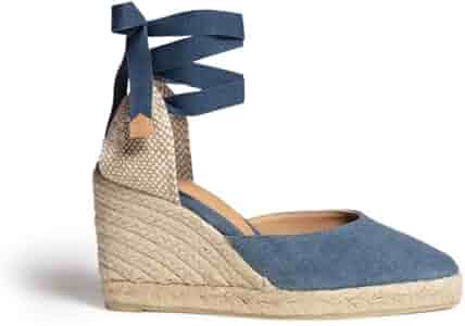 Amazon.com | Castañer Women's Joyce Espadrilles, Azul Denim, Blue, 9 Medium  US | Platforms \u0026 Wedges