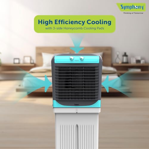 Image of Symphony Maxwind 55 Desert Air Cooler | 3-Side Honeycomb Pads | High-Capacity Cooling Technology | Powerful Air Cooler Fan | Easy-Fill System | 1-Year Warranty