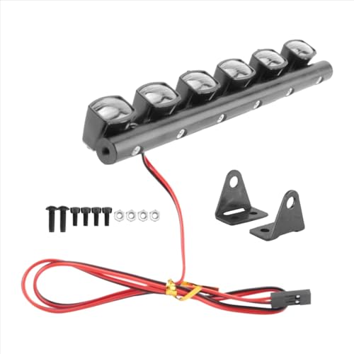Barra de techo RC con focos de alta resistencia para chasis de coche RC 1/10