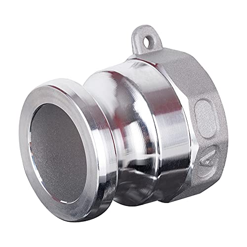 Eastrans Aluminum Global Type A Cam And Groove Hose Fitting, 1.5" Camlock Hose Coupler, 1.5" Plug X 1.5" Npt Female #TOP1