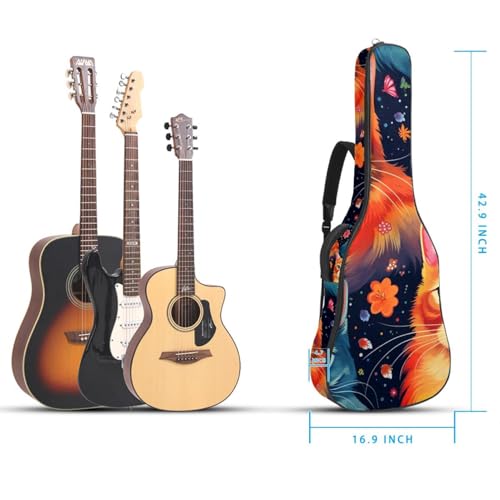 Housse de guitare acoustique multicolore étanche à poches multiples