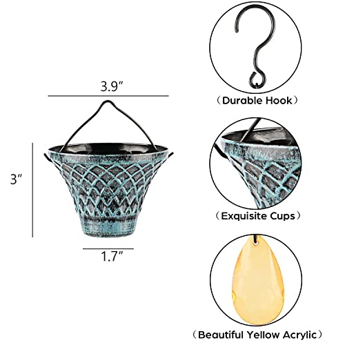 Tfro & Cile Rain Chain Gutter Downspout Catcher Outside Water Diverter Decorative Garden Rain Cups Chime Home Decor - 8 1/2 Feet Long - Image 3