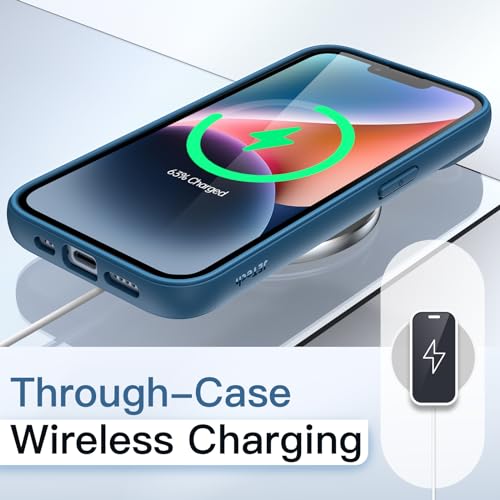 JETech Case for iPhone 14 6.1-Inch, Shockproof Phone Bumper Cover, Solid Color Matte TPU Frame, Anti-Scratch Clear Back (Blue) JETech Case for iPhone 14 6.1-Inch, Shockproof Phone Bumper Cover, Solid Color Matte TPU Frame, Anti-Scratch Clear Back (Blue)