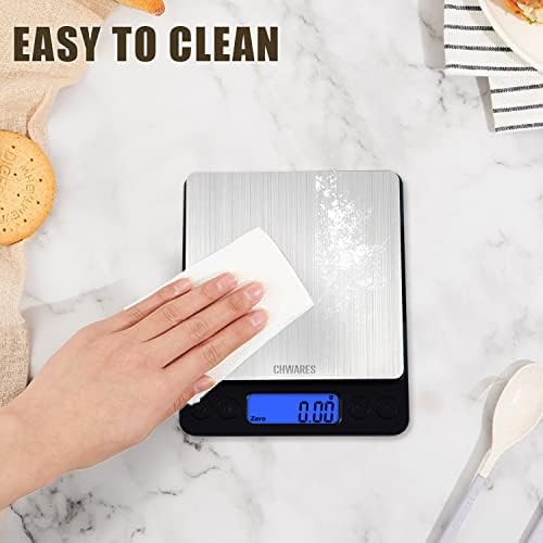CHWARES Food Scale, Rechargeable Kitchen Scale with Trays 500g/0.01g, Tare Function Digital Scale Grams and Ounces, for Weight Loss, Dieting, Baking, Cooking, Meal Prep, Coffee, Jewelry, Black