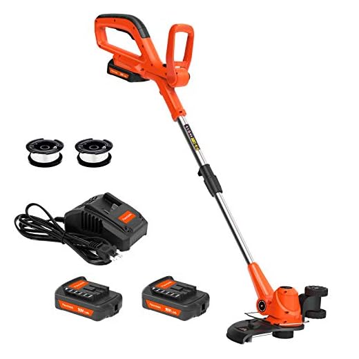 [Updated]PAXCESS Cordless String Trimmer/Edger, Detachable Weed Eater with 2pcs 20V Lithium-ion Batteries,1pcs Quick Charger, Weed Whacker with 2pcs Trimmer Spools, Powerful&Lightweight, No Hassle