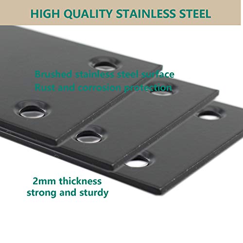 Ulifestar 0769SI 4 Pc Flat Straight Brace Brackets,Ulifestar Stainless Steel Mending Bracket Plate Metal Shelf Support Fixing Joining Plate thumb #5