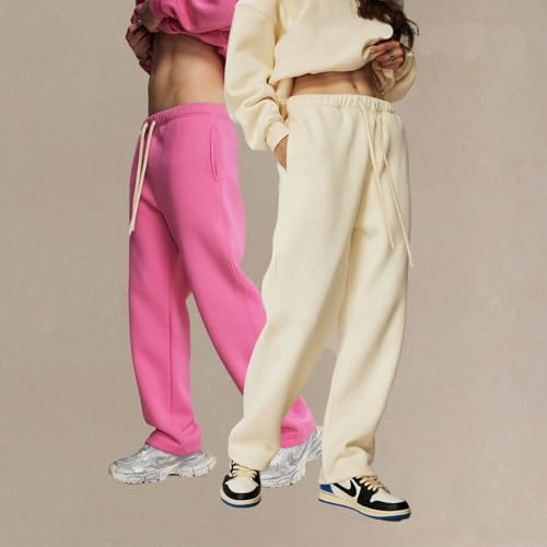 VFIVE UNFOUR Sweatpants 350gsm Thick Cotton Casual Pants Lined Winter Blank Warm Fashion Pants4