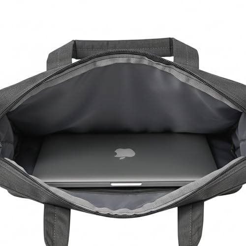 Image of Bonkaso 14 Inch Laptop Sleeve Cum Messenger Bag for MacBook & Laptops | Premium Polyester Melange | Water-Resistant Padded Case with Handle & Sling Strap | Lightweight Office Travel Bag - Carbon Grey