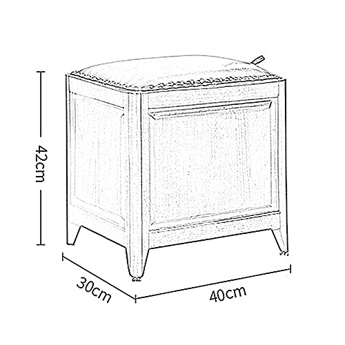 Repose-pieds ottoman de rangement avec assise cuir - 6