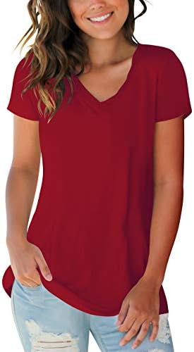 liherWomens Tops V Neck Tee Casual Short Sleeve and Long Sleeve T Shirts