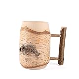 Bierkrug, Birke, mit Rundstabgriff, klein