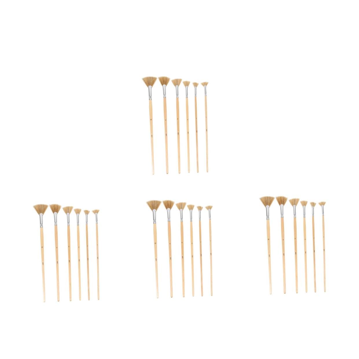 VILLCASE Lot De 4 Pinceaux De Peinture Aquarelle Pointes Résistantes pour Une Utilisation Quotidienne 6 Pièces X 4