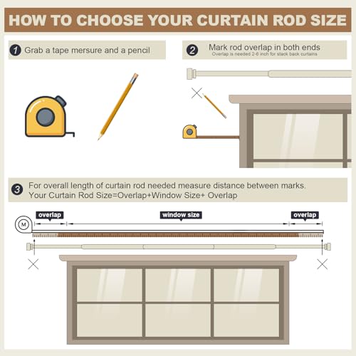 Lootkell 2 Pack Matte Black Curtain Rods for Windows 72-144 Adjustable by Lootkell - Used condition - Image 8
