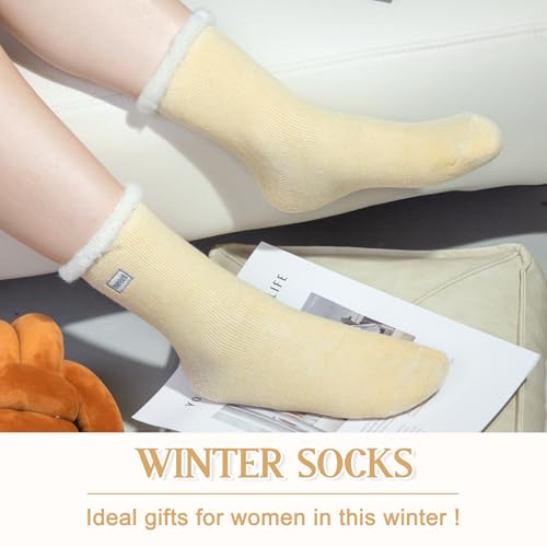 Image of iCamter 4 Pairs Womens Wool Socks - Soft, Thick, Warm Thermal Boot Winter Socks for Gifts