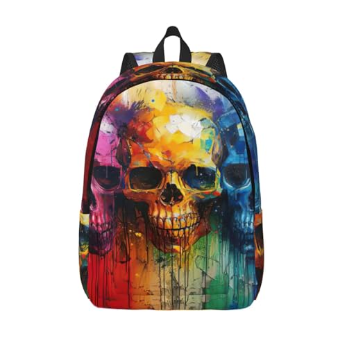 Sac à dos ordinateur portable femme à motif crânes contre le mal de dos en voyage
